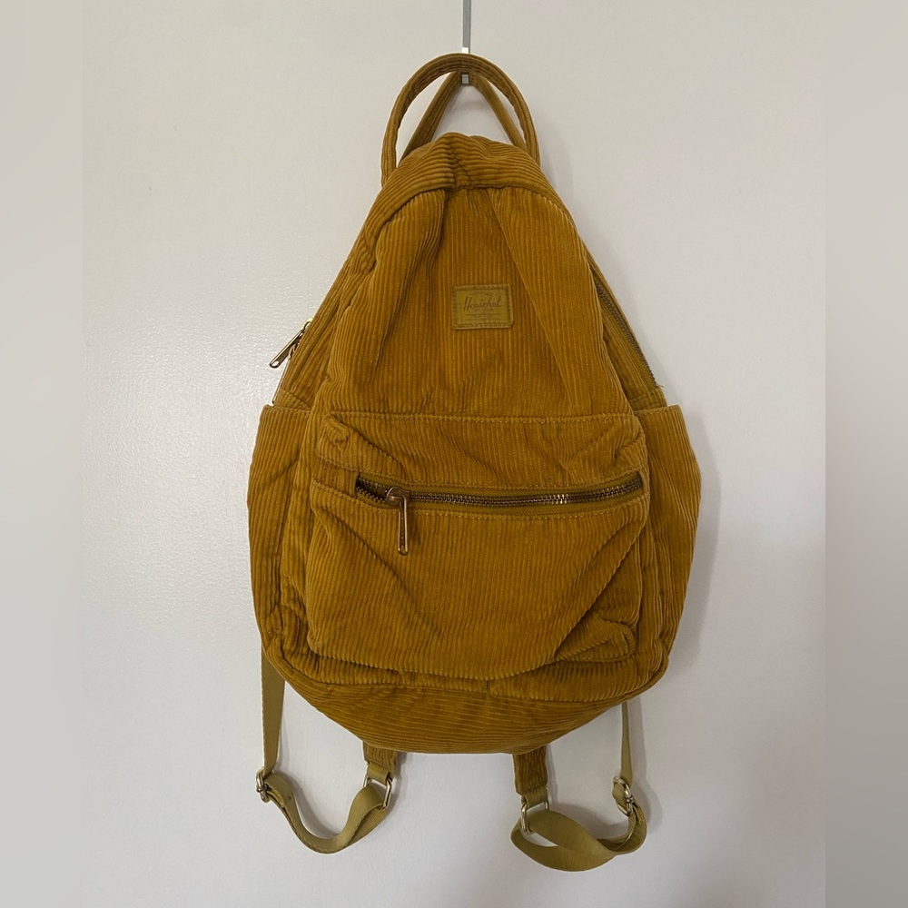 Herschel Corduroy Backpack Mustard Yellow
